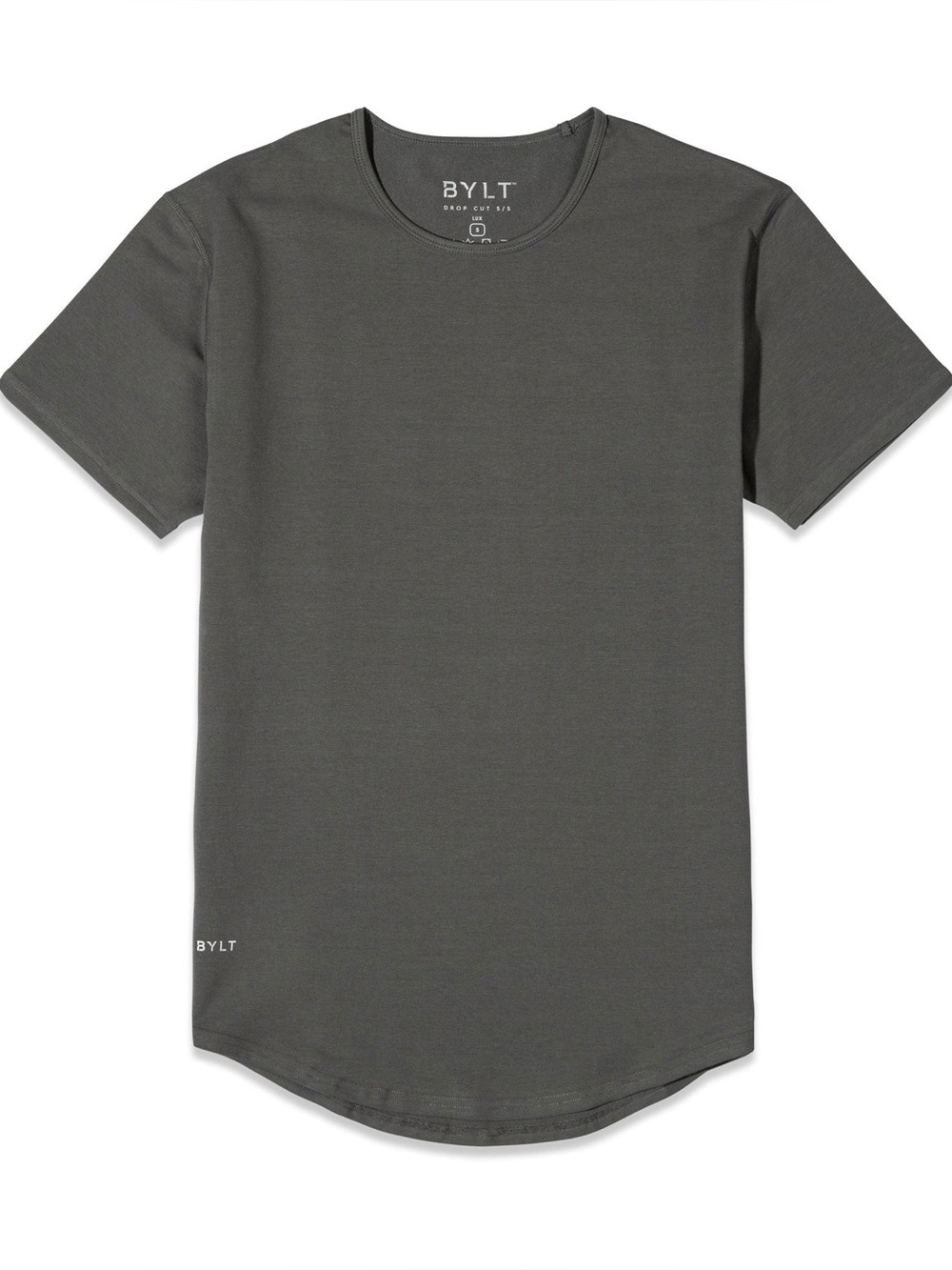 BYLT Drop-Cut LUX Signature Slim Fit T-Shirt Gray Large
